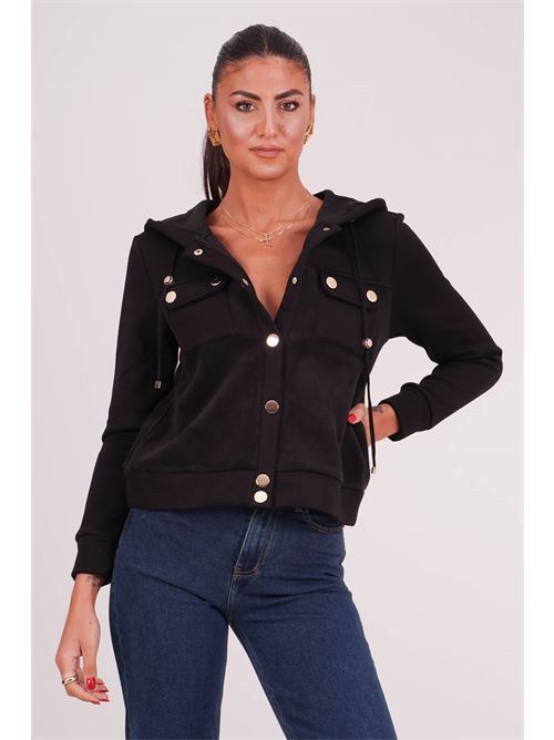 Felpa con cappuccio Luckylu Milano | FE06SPBLACK